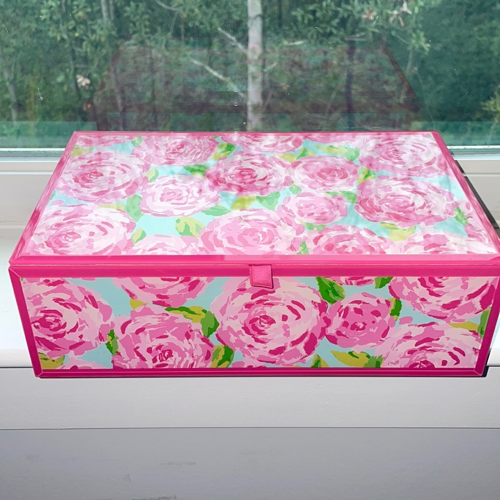 Lilly Pulitzer glass jewelry box
